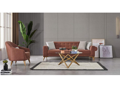 Living room set Pink Stylish Suite sofa 3+1 Seats Armchair Couches
